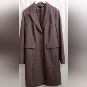 Apostrophe-Brown Trench Blazer Coat -Luxury Is A State Of Mind - Size: 18W